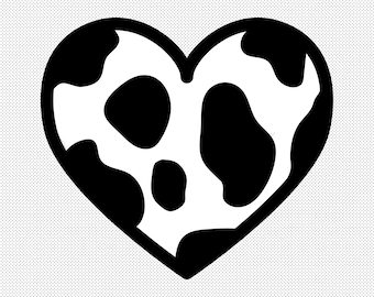 Moo Cow Heart | Digital Download | Animal print SVG PNG design file for cricut, silhouette, and DIY projects