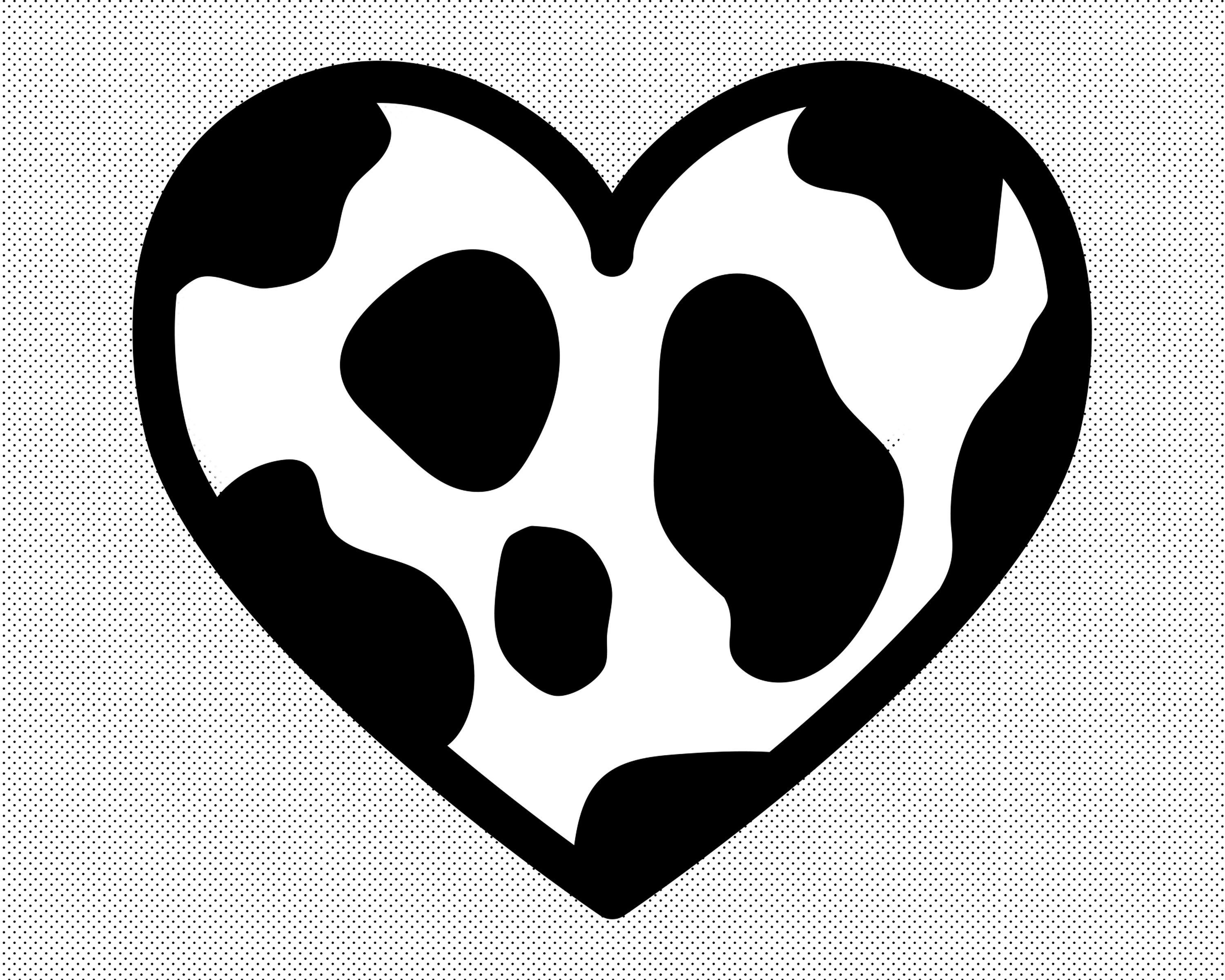 Moo Cow Heart Digital Download Animal Print SVG PNG Design Etsy