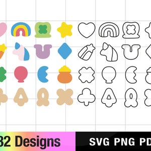 Lucky Charms / png svg pdf / Descarga digital / Archivos de diseño de imágenes prediseñadas para cricut, silueta, proyectos de bricolaje, decoración de fiestas, Día de San Patricio