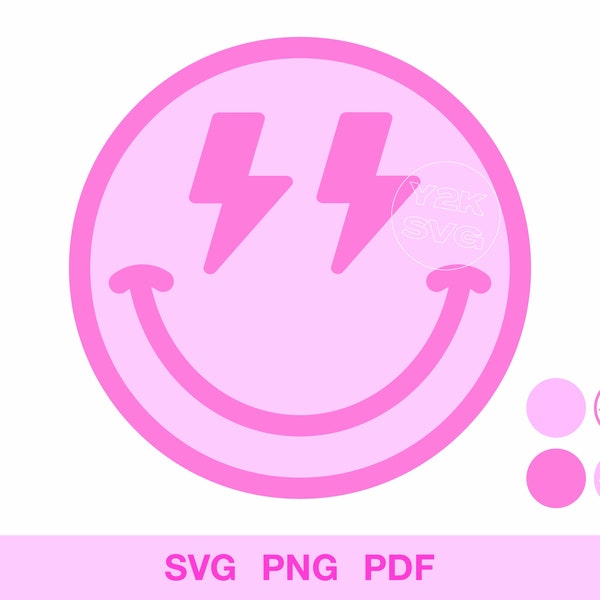 Happy Face Lightning Bolt | png svg eps | Cricut designs, digital download, lightning bolt png, cricut, happy face file