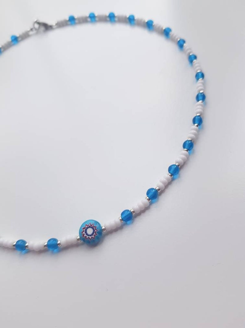 festival necklace seed bead necklace Millefiori necklace beaded necklace millefiori beads