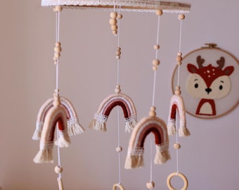 Nursery Crib Mobile, Baby Mobile,  Best Christmas Gift, Neutral Crib Mobile, Beaded Mobile, Gender Neutral Baby Gift, Rainbow Nursery Mobile