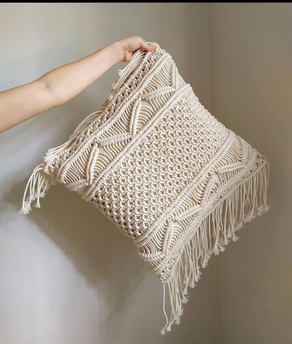 Macrame Pillow Cover Sofa Pillow Covers Embroidered Chunky Etsy