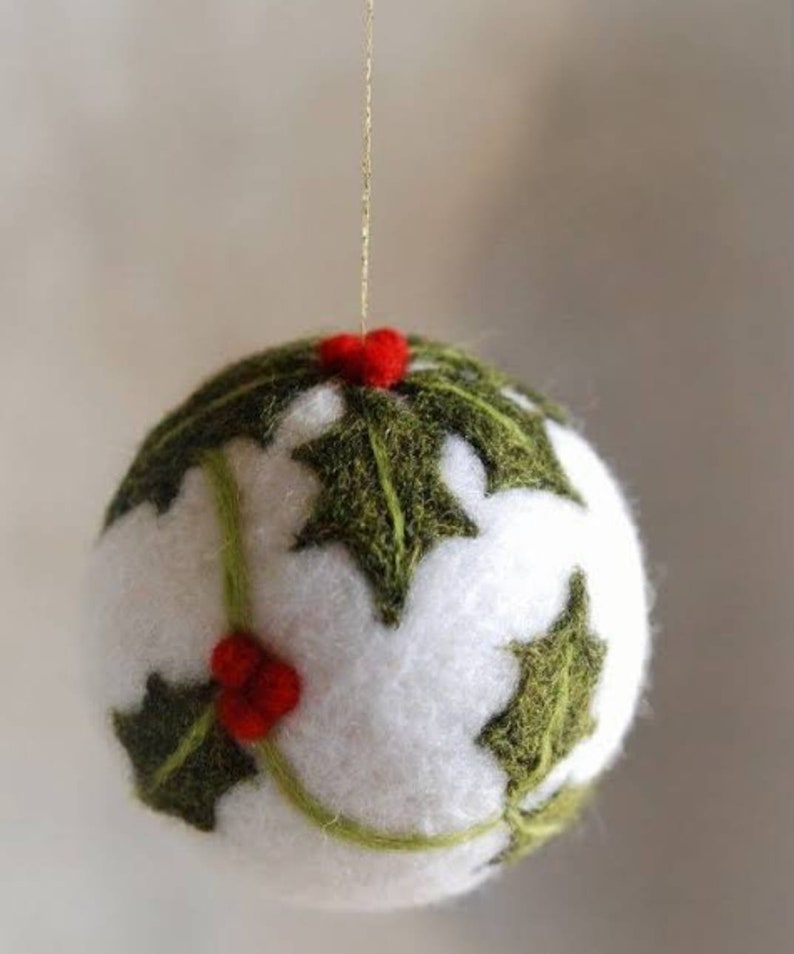 Needle Felted Ball Ornaments Set Felt Christmas Ornaments - Etsy