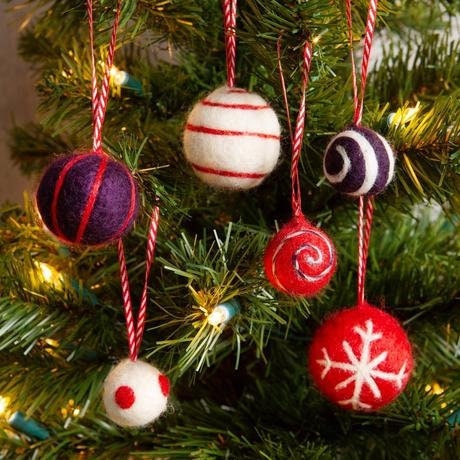 Balls Set Christmas Ornaments Baubles Needle Felted Ball - Etsy