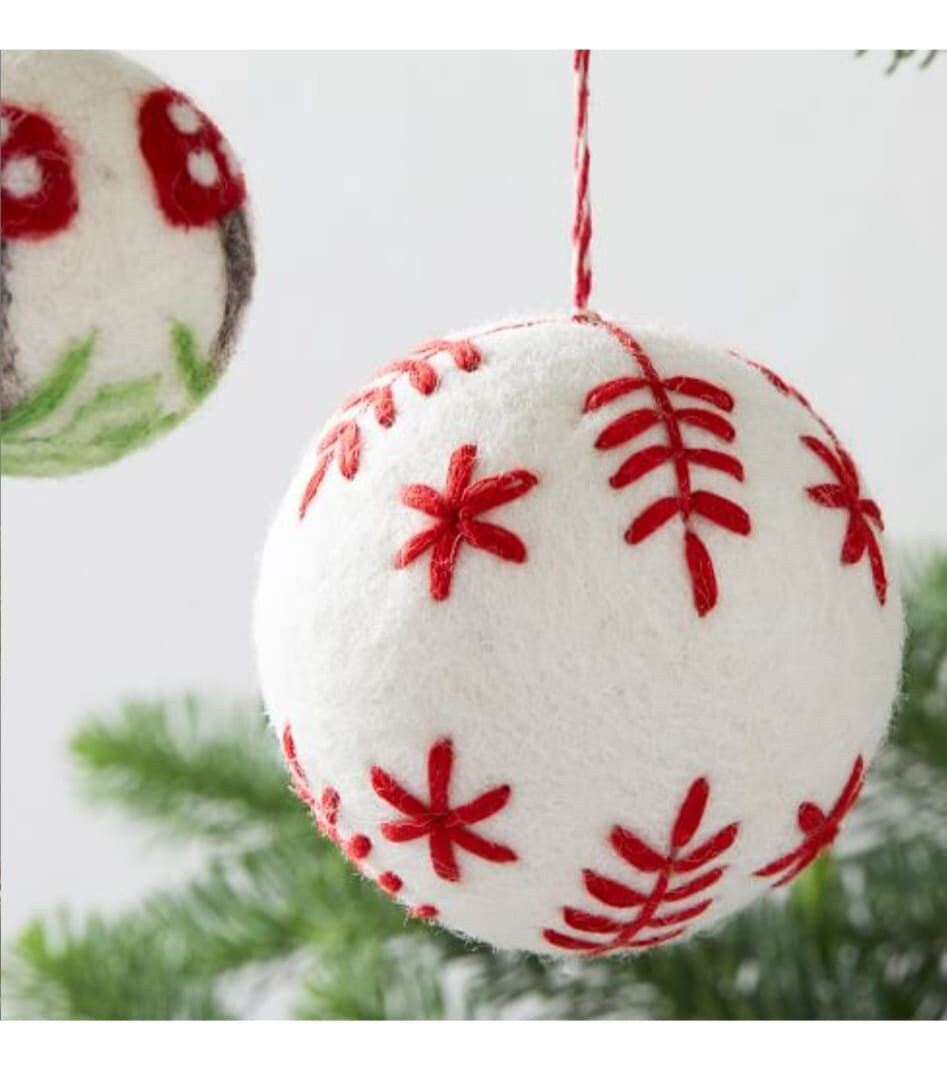 Needle Felted Ball Ornaments Set, Felt Christmas Ornaments Gift, Needle