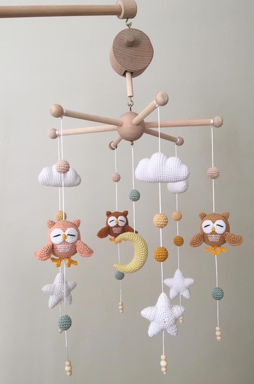 Keizer onze menu Crochet Baby Mobile Owl Crib Mobile With Music Box Nursery - Etsy