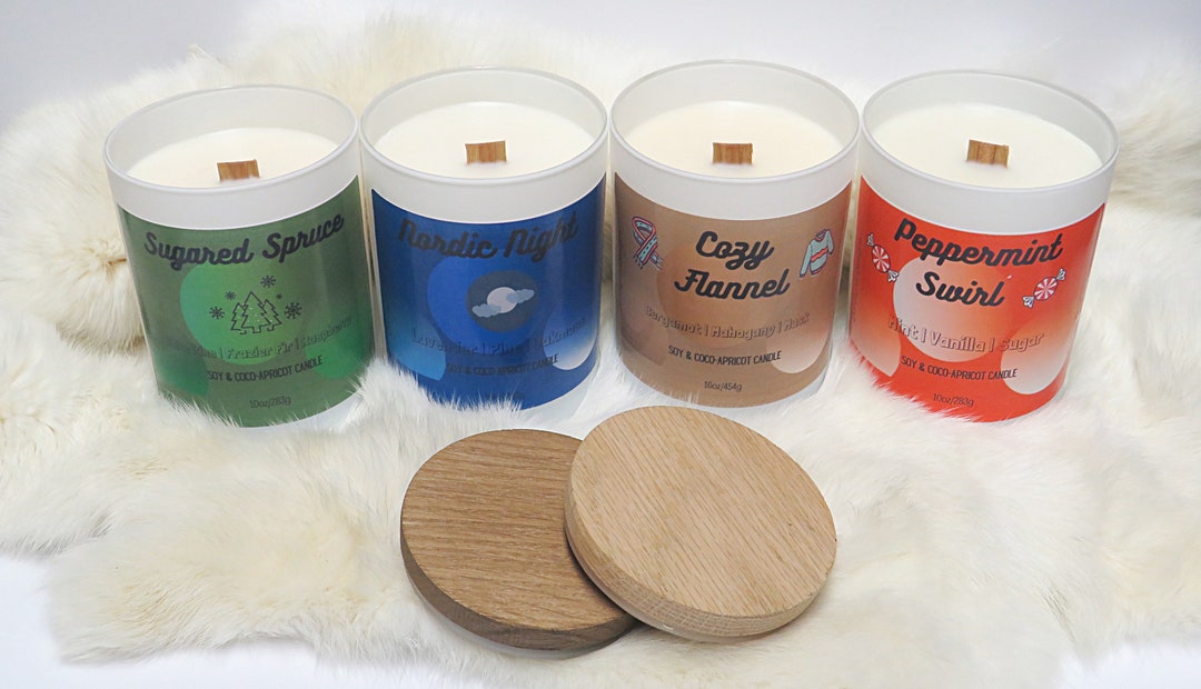 Christmas Candle | Wooden Wick | Soy Wax | 10oz - Etsy