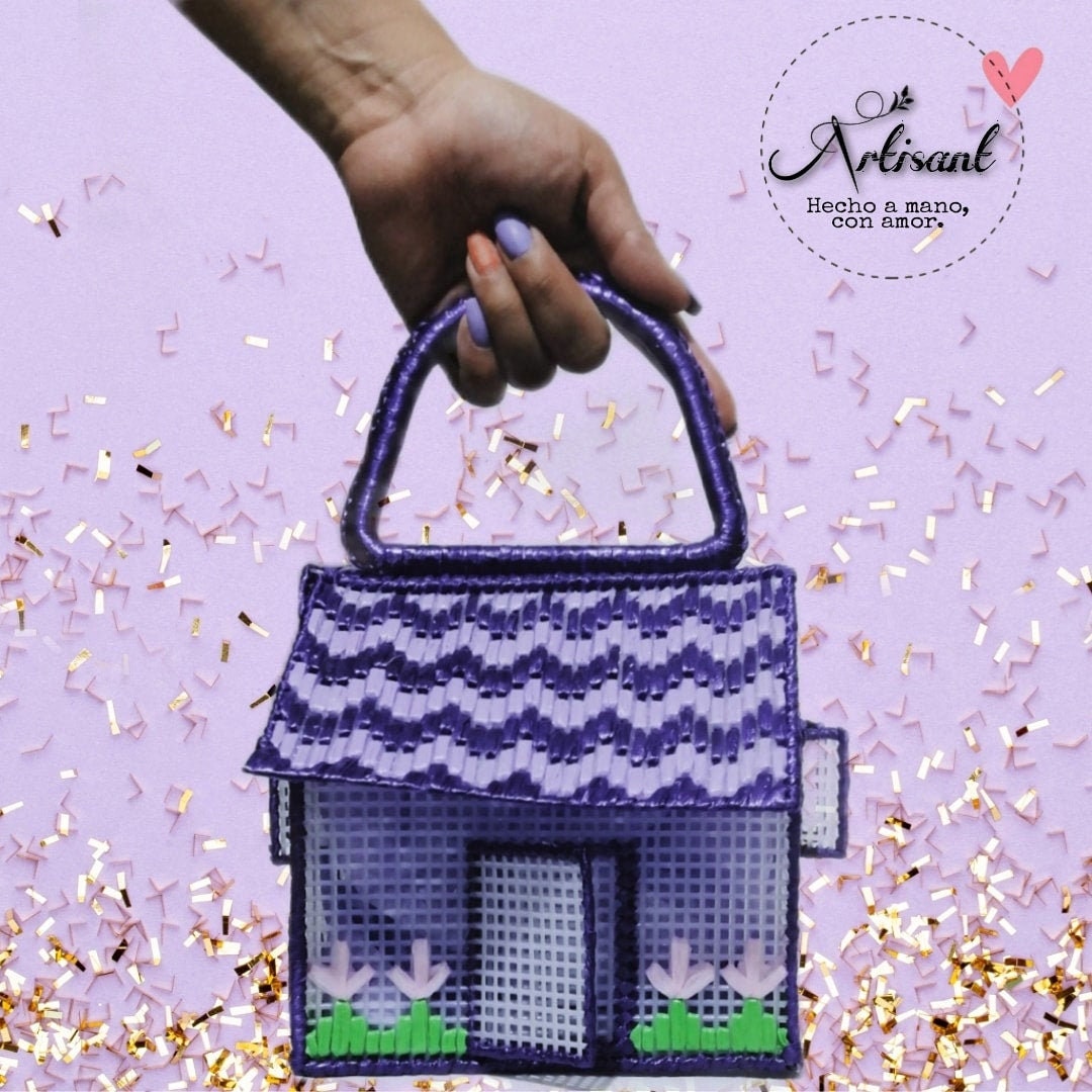 Bolsas hechas con malla de plastico y rafia hotsell