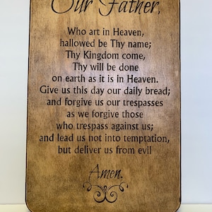 FREE SHIPPING _ The Lords Prayer Custom Laser Engraved sign