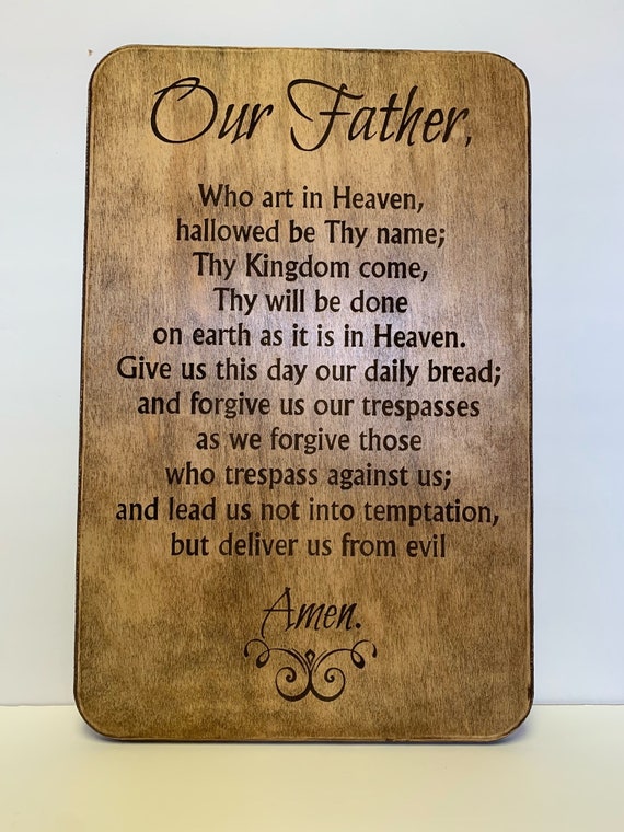 Wood Cutout of the Lord's Prayer