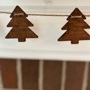 Christmas Tree garland, wood tree garland, holiday garland, wood Christmas tree garland,