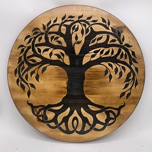 Tree of life lazy Susan. Round tree of life , Celtic tree , table top display , Counter display, religious tree