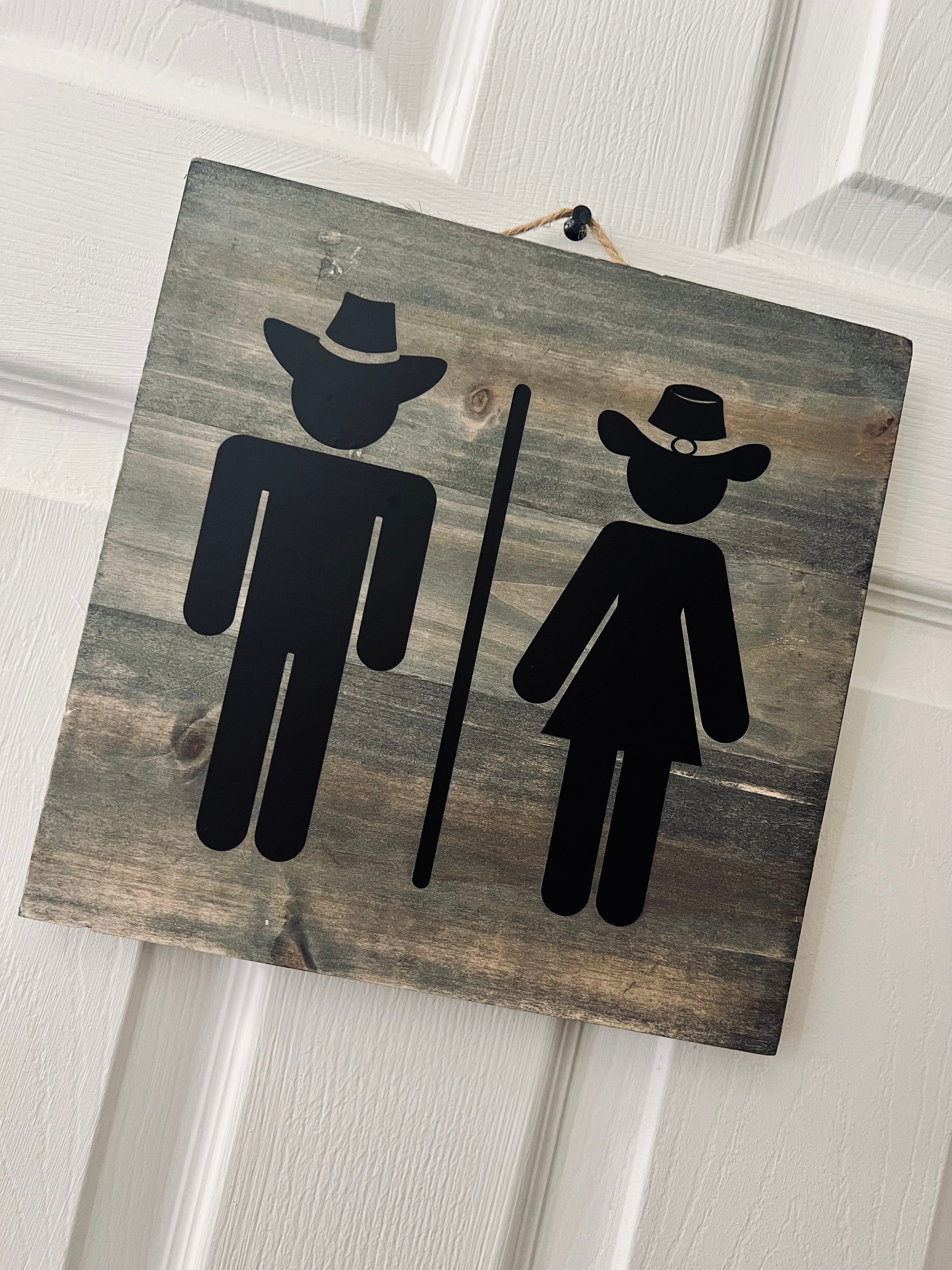 Western Bathroom Sign/ Cowboy Sign Decor - Etsy