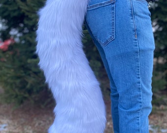 White Wolf Fursuit Furry Cosplay Tail