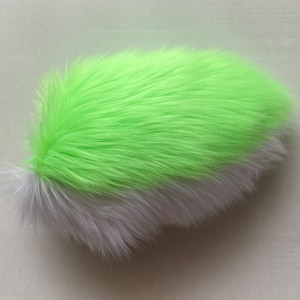 Neon Green and White Nub Fursuit Cosplay Tail
