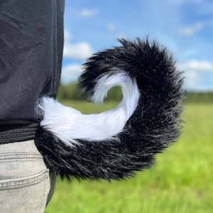 Small White and Black Small Husky Fursuit Cosplay Tail
