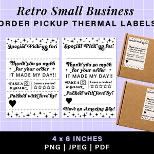 Special order pickup thermal labels design, Customizable order labels png, rollo munbyn printer thank you sticker, thermal sticker 4x6 png