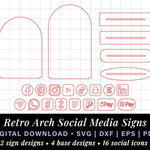 Arch sign, salon sign, social media sign, small business payment sign laser file, scan to pay sign, qr code sign svg, social media plaque image 8