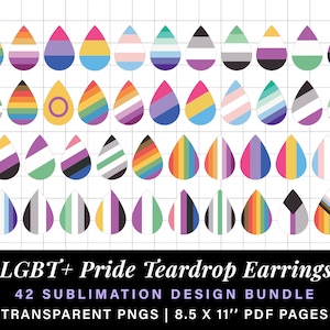 Pride flag sublimation earring designs, pride month sublimation earrings, pan pride earrings lgbt sublimation, bi lgbtq png teardrop earring