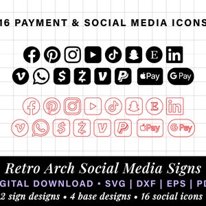 Arch sign, salon sign, social media sign, small business payment sign laser file, scan to pay sign, qr code sign svg, social media plaque image 10