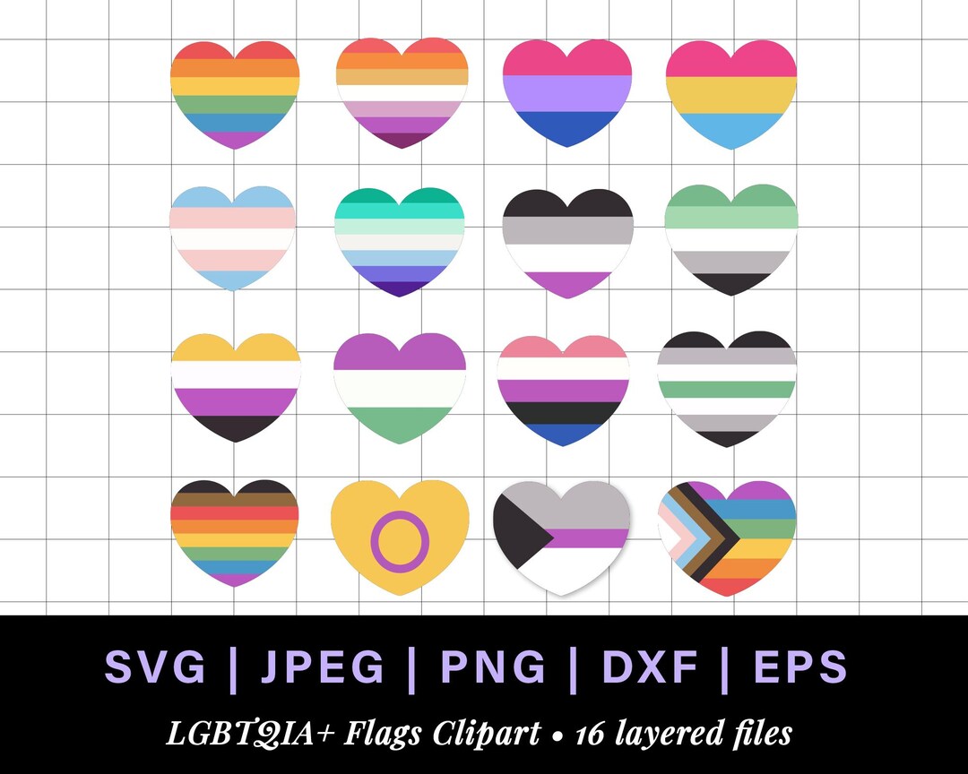 Pride Month Heart Svg, Lgbt Svg Bundle, Lgbt Heart Png Pride Stickers ...