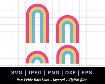 Pan pride rainbow lgbt png, pansexual rainbow svg for pride pins stickers keychain merch, lgbt retro rainbow svg, pride rainbow lgbt svg