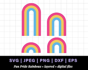 Pan pride rainbow lgbt png, pansexual rainbow svg for pride pins stickers keychain merch, lgbt retro rainbow svg, pride rainbow lgbt svg