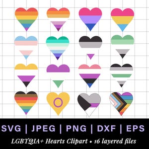Pride month heart svg, lgbt svg bundle, lgbt heart png pride stickers, lgbt pride svg, bi pride lgbtq svg, rainbow heart ace gay pride svg