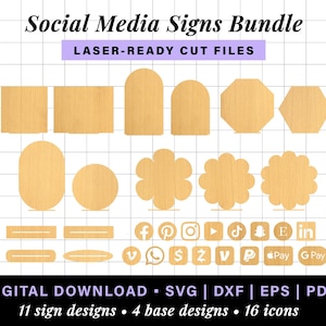 Hexagon salon arch sign, cash app social media plaque sign, glowforge small business payment sign laser file, qr code scan to pay sign svg