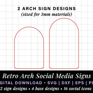 Arch sign, salon sign, social media sign, small business payment sign laser file, scan to pay sign, qr code sign svg, social media plaque image 4