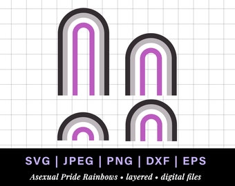 Asexual pride rainbow lgbt png, long tall pride rainbow svg for asexual stickers pin shirt keychain merch, subtle ace pride rainbow lgbt svg