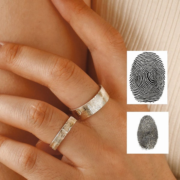 Mother's Day Gift•Actual Fingerprint Ring•Dog Nose Print Ring•Fingerprint Ring •Promise Ring•Eternity Ring•Father's Day Gift• Christmas gift