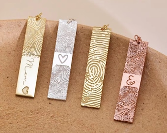 Actual Fingerprint Necklace •Signature necklace•Thumbprint necklace•Handwriting Necklace•Memorial Necklace•Loss Necklacet•Mother's Day Gifts