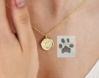Colar com Impressão de Pata • Presente para Amantes de Animais • Colar com a Impressão da Pata do Seu Pet • Colar Personalizado para Pet • Colar para Cachorro • Colar com Impressão de Pata de Cachorro • Homenagem a um Animal Perdido
