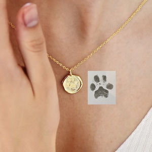 Paw Print Necklace • Pet Lover Gift • Your Actual Pet Paw Print Necklace • Custom Pet Necklace•Dog Necklace •Dog Paw Necklace• Memorial Loss