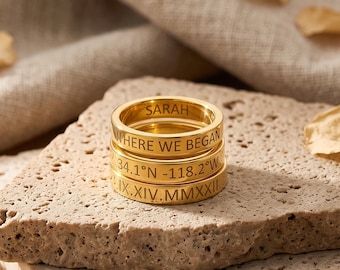 Engraved Ring , Custom Ring, Custom Engraved Skinny Band Ring,Custom Name Ring,Personalized Name Ring, Minimalist Promise Ring, Gift for Her