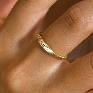 Custom Stacking Rings • Custom Delicate Name Ring • Skinny Custom Ring • Bridesmaids Gift • Baby Name Mom Gift • MOTHERS GIFT • Loss Gift