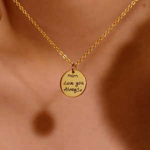 Echte handgeschreven ketting • Ketting met handgeschreven bericht • Gepersonaliseerd herdenkingscadeau • Handschriftcadeau•Handtekening ketting•Aangepast moedercadeau
