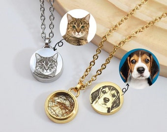 Pet Photo Necklace • Personalized Hair Locket • Pet Memorial Jewelry • Locket Necklace with Photo •  Ashes Necklace •  Pet Memorial Urn
