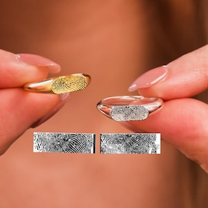 Fingerabdruck Siegelring • Fingerabdruck Siegelring • Fingerabdruck Gedenkring • Fingerabdruck Erinnerungsring • Paar Ringe • Personalisierter Siegelring