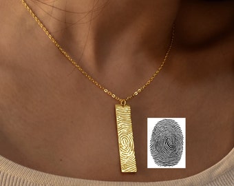 Actual Fingerprint Necklace •Signature necklace•Thumbprint necklace•Handwriting Necklace•Memorial Necklace•Loss Necklacet•Mother's Day Gifts