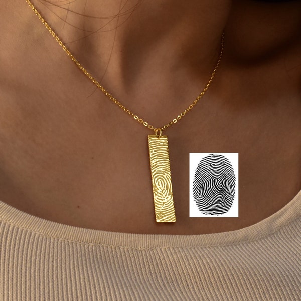 Actual Fingerprint Necklace •Signature necklace•Thumbprint necklace•Handwriting Necklace•Memorial Necklace•Loss Necklacet•Mother's Day Gifts