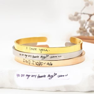Handwriting Bracelet •Custom Actual Handwriting Jewelry • Signature Bracelet •Mom, Dad Handwriting bracelet • Memorial jewelry•Mother&#39;s Gift