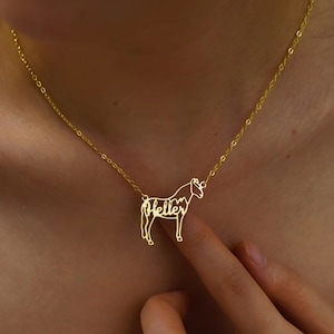 Horse Name Necklace •Personalized Name Horse Necklace • Personalized Equine Necklace •Horse Memorial Gift • Horse Riding • Horse Riding Gift