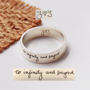 Personalized Handwriting Ring • Actual Handwriting Ring • Custom Name Ring • Wedding Bands • Keepsake Gift • Gift for Him • Gift for Her