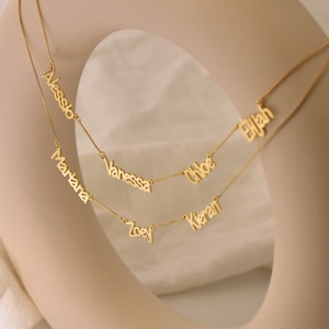 Collar con nombre de familia grabado •Collar con nombre personalizado •Collar con nombres de niños•Collar con varios nombres •Regalo para la familia• Collar con 2 nombres