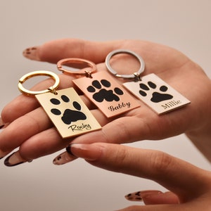 Personalised Actual Dog Paw Keyring • Cat Paw Engraving • Custom Dog Paw Keychain •  Pet Memorial Gift•Actual Paw Keychains•Memorial Keyring