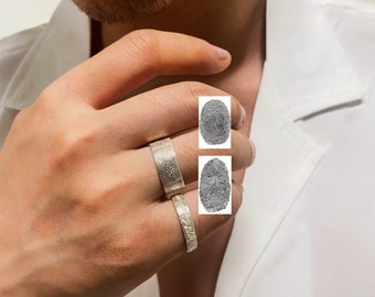 Actual Fingerprint Ring• Dog Nose/Paw Print Ring•Father&#39;s Day Gift•Memorial Ring•Promise Ring•Eternity Ring•Gift for boyfriend•Pet loss gift