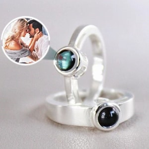 Photo Projection Ring • Photo Ring for Couple • Couples Photo Rings • Personalized Memorial Ring•One Hundred Languages•BFF Ring•Gift for Her